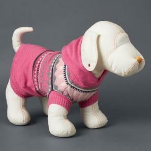 GAP Dog Gap Nwt Pink Fair Isle Hoody Puppy Dog Sweater Ml 255 Lbs